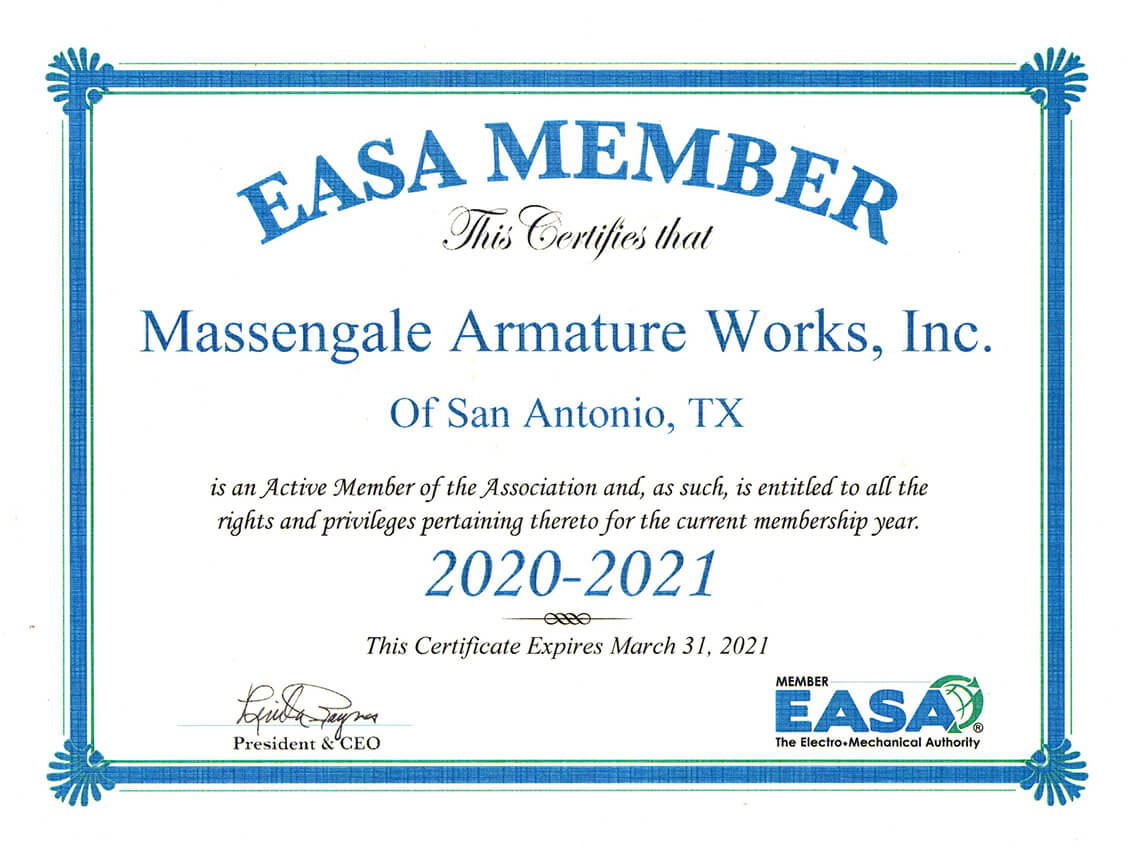 EASA Member Certificate